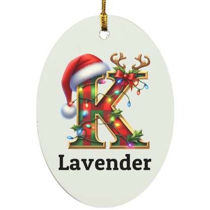 Personalized Initial Name Oblong Ornament – Meaningful Keepsake Gift