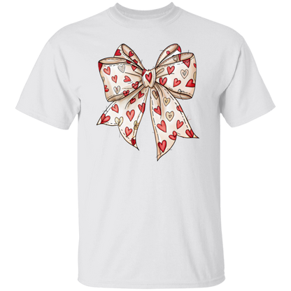 Hearts Coquette Bow Valentine's Day T-Shirt