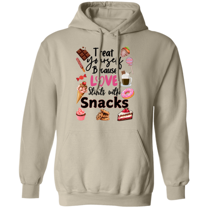 Treat Yourself Because Love Starts with Snacks Valentine's Day Unisex T-Shirt/Sweatshirt/Hoodie