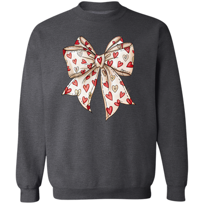 Valentine's Day Coquette Bow Hearts Sweatshirt