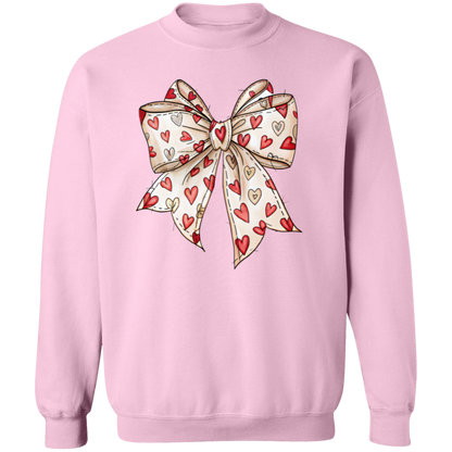 Valentine's Day Coquette Bow Hearts Sweatshirt