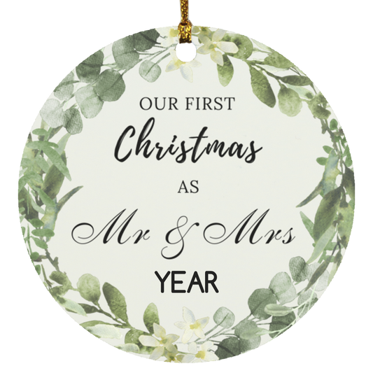 Personalized Our 1st Mr & Mrs Ornament – A Cherished Wedding Keepsake

