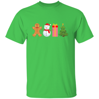 Gingerbread, Snowman, Present, Tree Unisex T-Shirt – Festive Holiday Fun