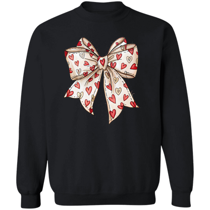 Valentine's Day Coquette Bow Hearts Sweatshirt