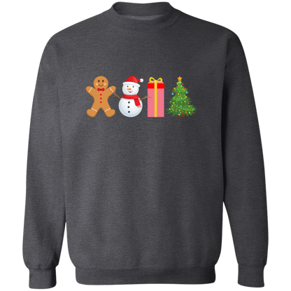 Gingerbread, Snowman, Present, Tree Unisex Sweatshirt – Cozy Holiday Style