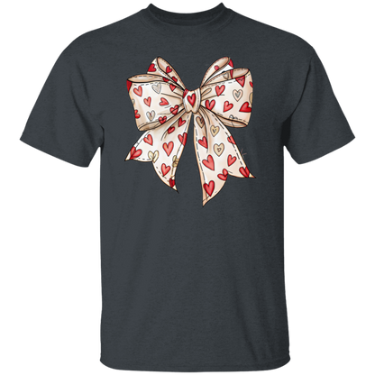 Hearts Coquette Bow Valentine's Day T-Shirt