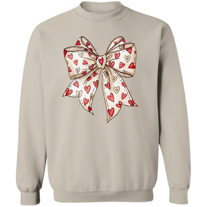 Valentine's Day Coquette Bow Hearts Sweatshirt