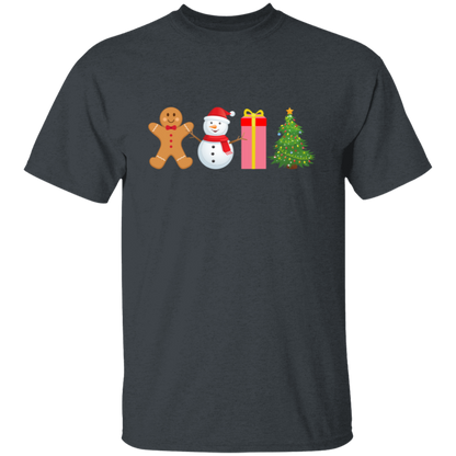 Gingerbread, Snowman, Present, Tree Unisex T-Shirt – Festive Holiday Fun