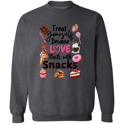Treat Yourself Because Love Starts with Snacks Valentine's Day Unisex T-Shirt/Sweatshirt/Hoodie