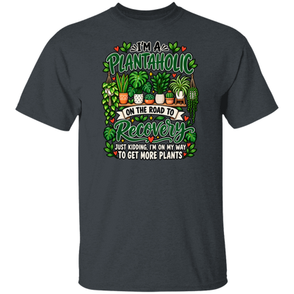 Funny plant lover Plantaholic graphic T-shirt in Dark Heather