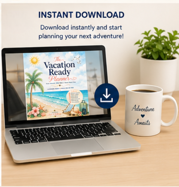 Vacation Ready Planner | Printable Travel Planner | Packing Checklist | Instant Download