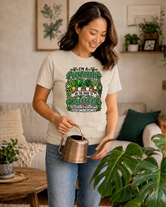 Plantaholic On the Road to Recovery Funny Plant Lover T-Shirt – Unisex