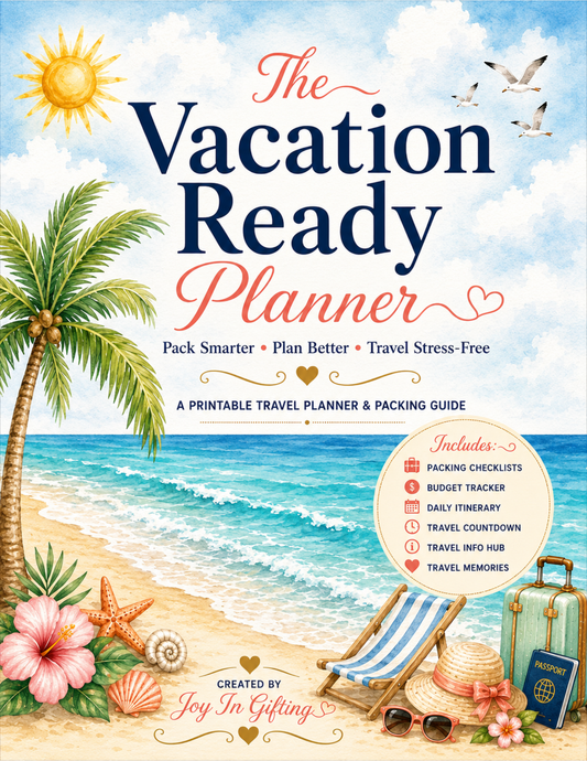 Vacation Ready Planner | Printable Travel Planner | Packing Checklist | Instant Download