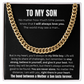 To My Son, The Bond Between A Mother & Son Cuban Link Chain