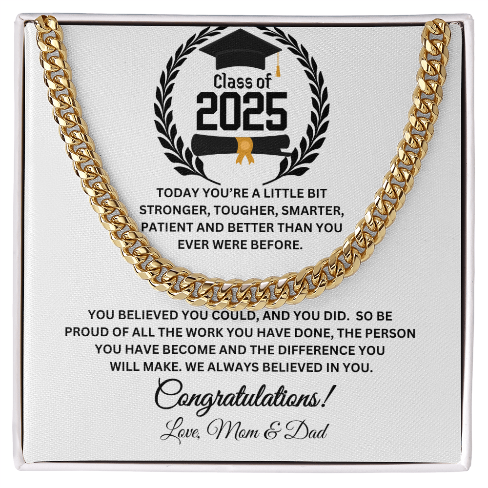 Personalized Class of 2025 Congratulations Son Cuban Chain Link