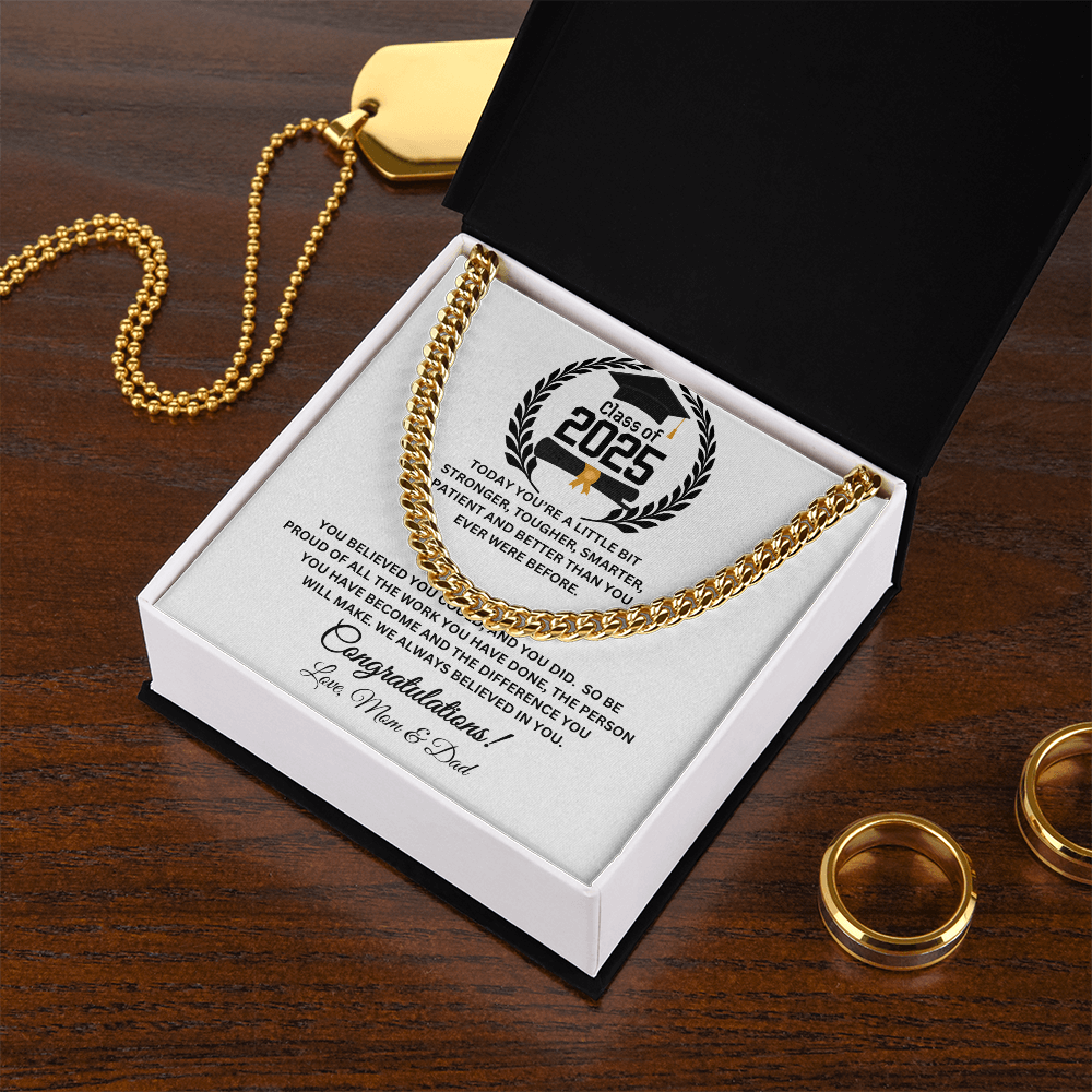 Personalized Class of 2025 Congratulations Son Cuban Chain Link