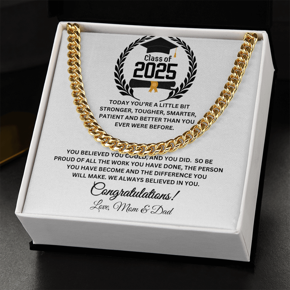 Personalized Class of 2025 Congratulations Son Cuban Chain Link