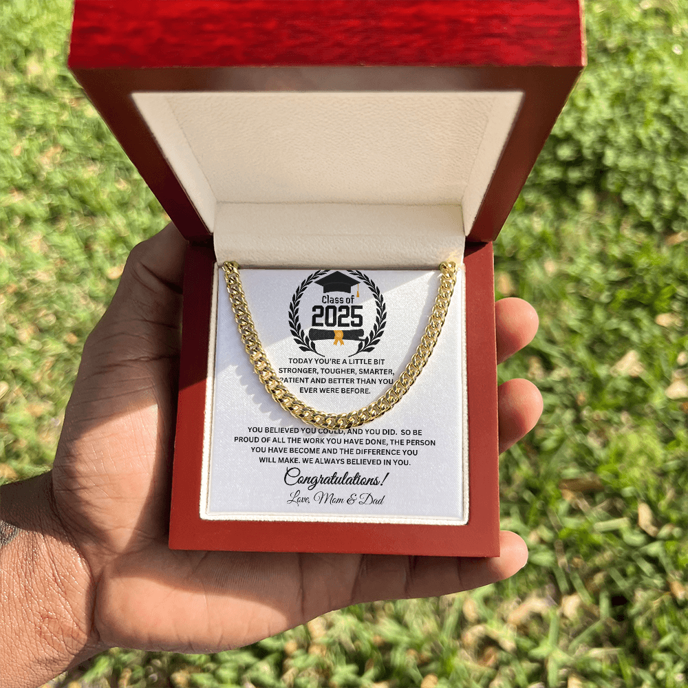 Personalized Class of 2025 Congratulations Son Cuban Chain Link