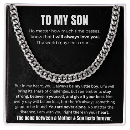 To My Son, The Bond Between A Mother & Son Cuban Link Chain