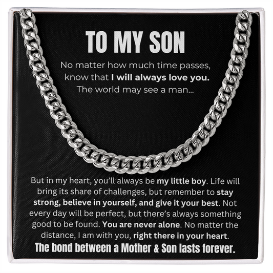 To My Son, The Bond Between A Mother & Son Cuban Link Chain