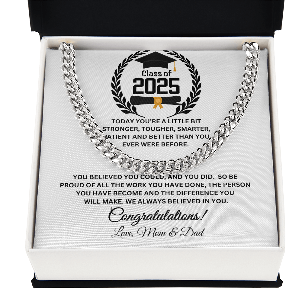 Personalized Class of 2025 Congratulations Son Cuban Chain Link