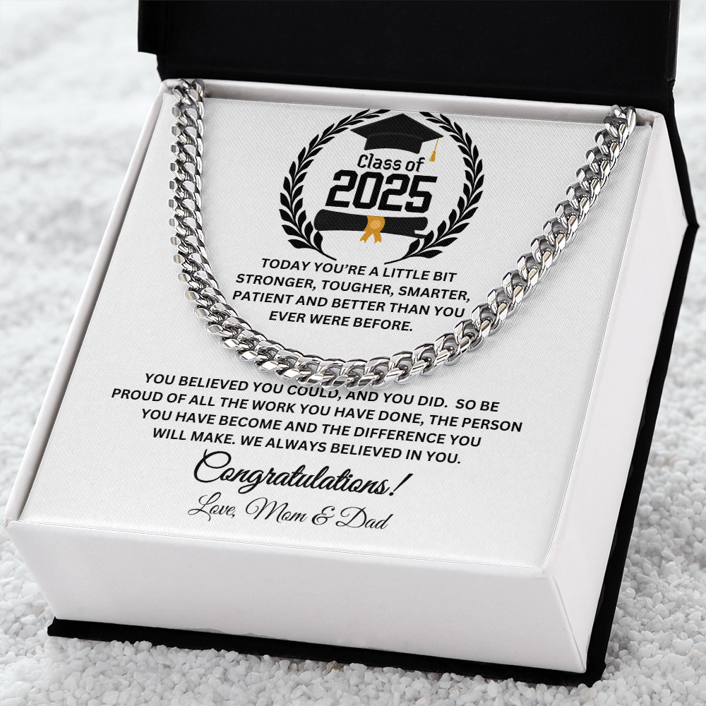Personalized Class of 2025 Congratulations Son Cuban Chain Link