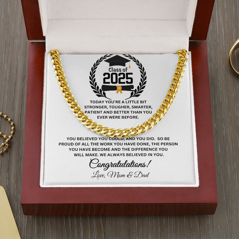Personalized Class of 2025 Congratulations Son Cuban Chain Link