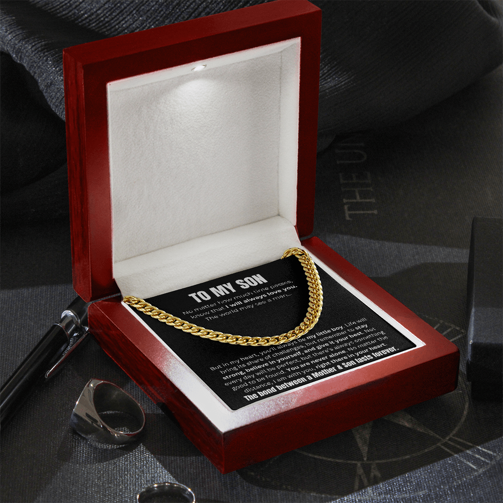 To My Son, The Bond Between A Mother & Son Cuban Link Chain