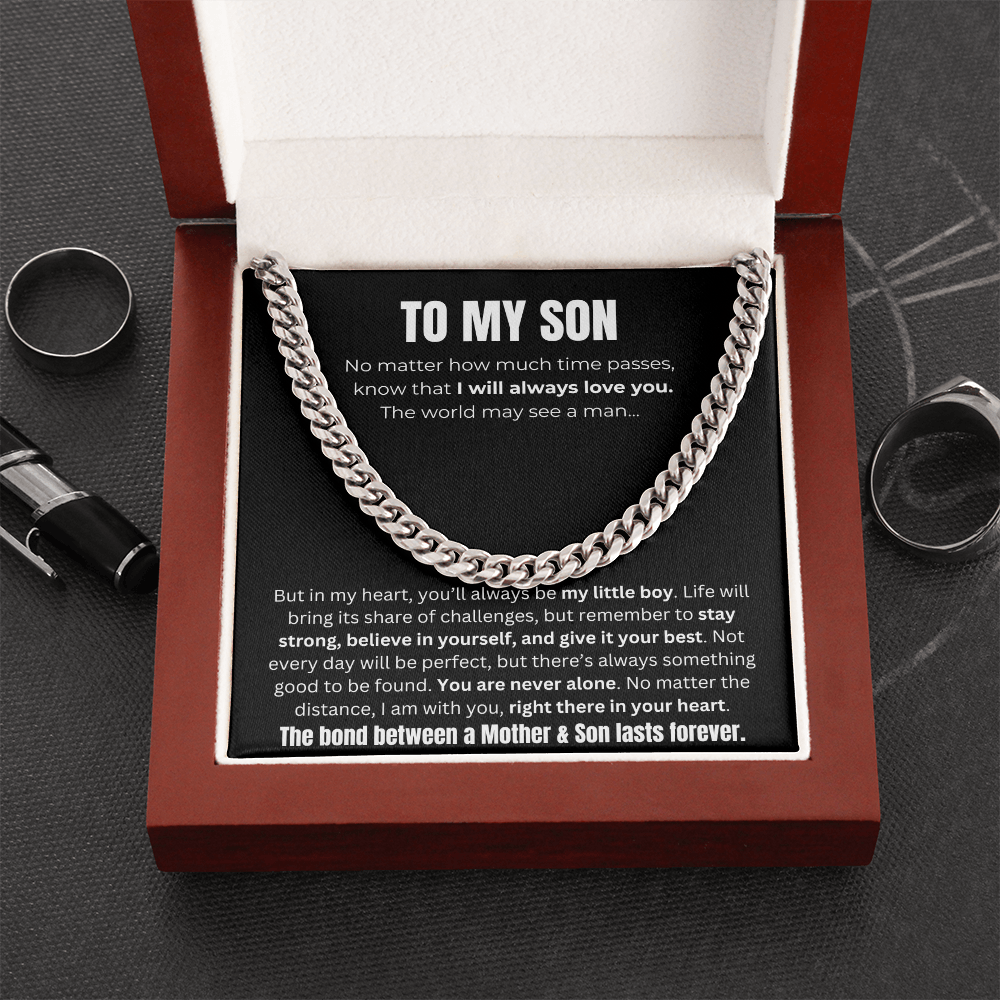 To My Son, The Bond Between A Mother & Son Cuban Link Chain