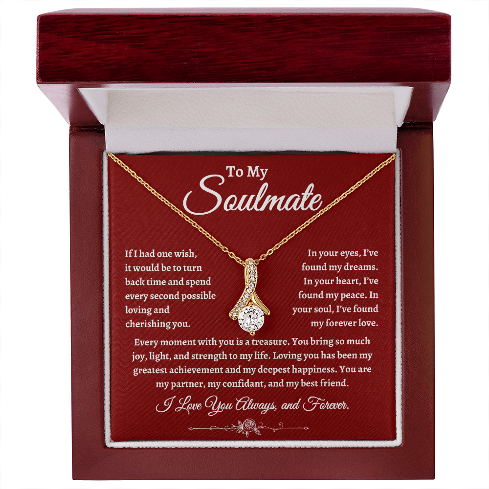 To My Soulmate, If I had one wish necklace, Valentine's Day for Wife, Soulmate, Significant Other
