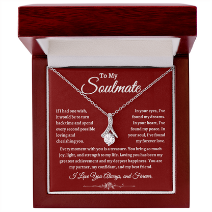 To My Soulmate, If I had one wish necklace, Valentine's Day for Wife, Soulmate, Significant Other