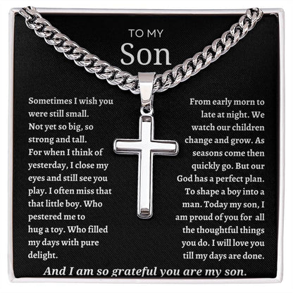 To My Son Cuban Chain with Artisan Necklace – A Stylish Gift of Love