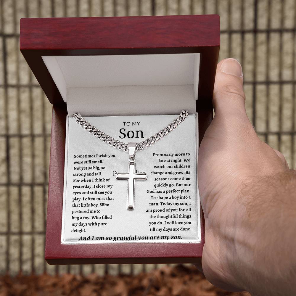 To My Son - Cuban Chain with Artisan Necklace - WHT