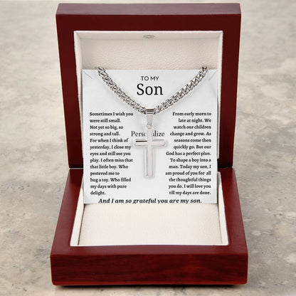 To My Son - Cuban Chain with Artisan Necklace - WHT