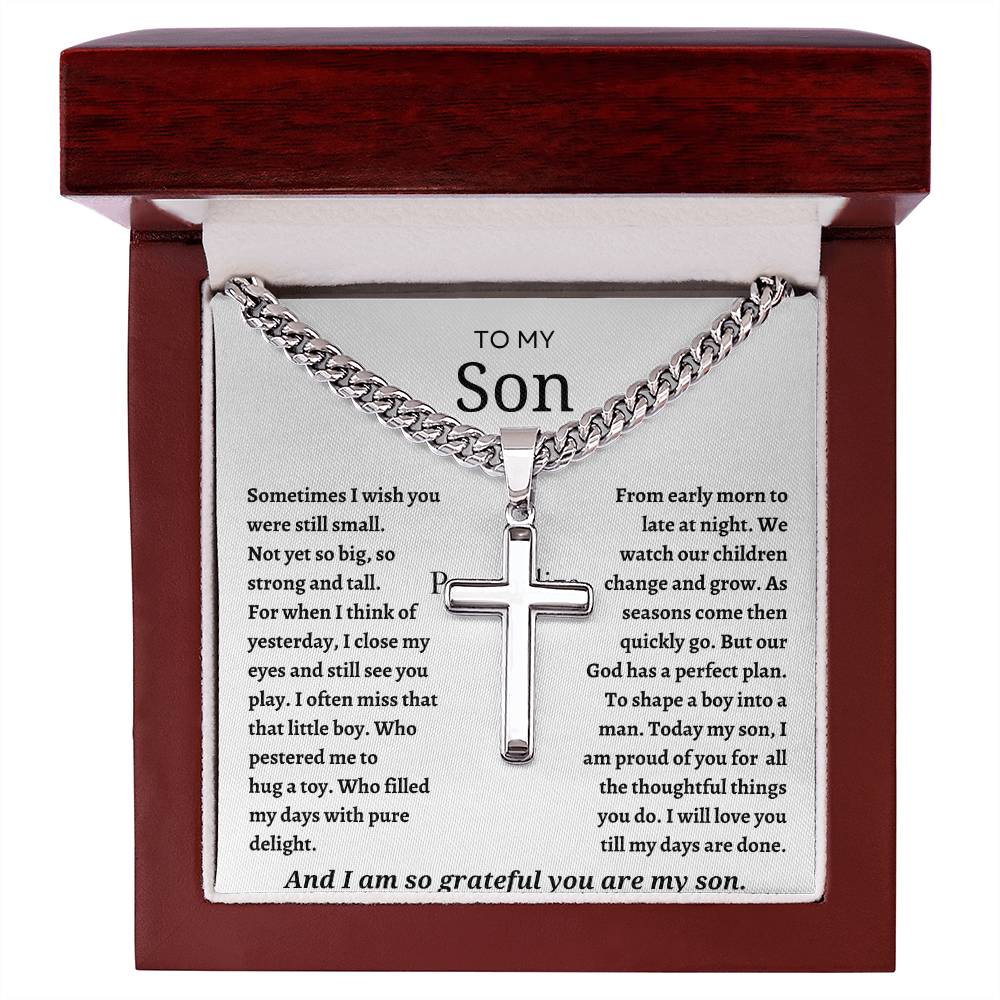 To My Son - Cuban Chain with Artisan Necklace - WHT