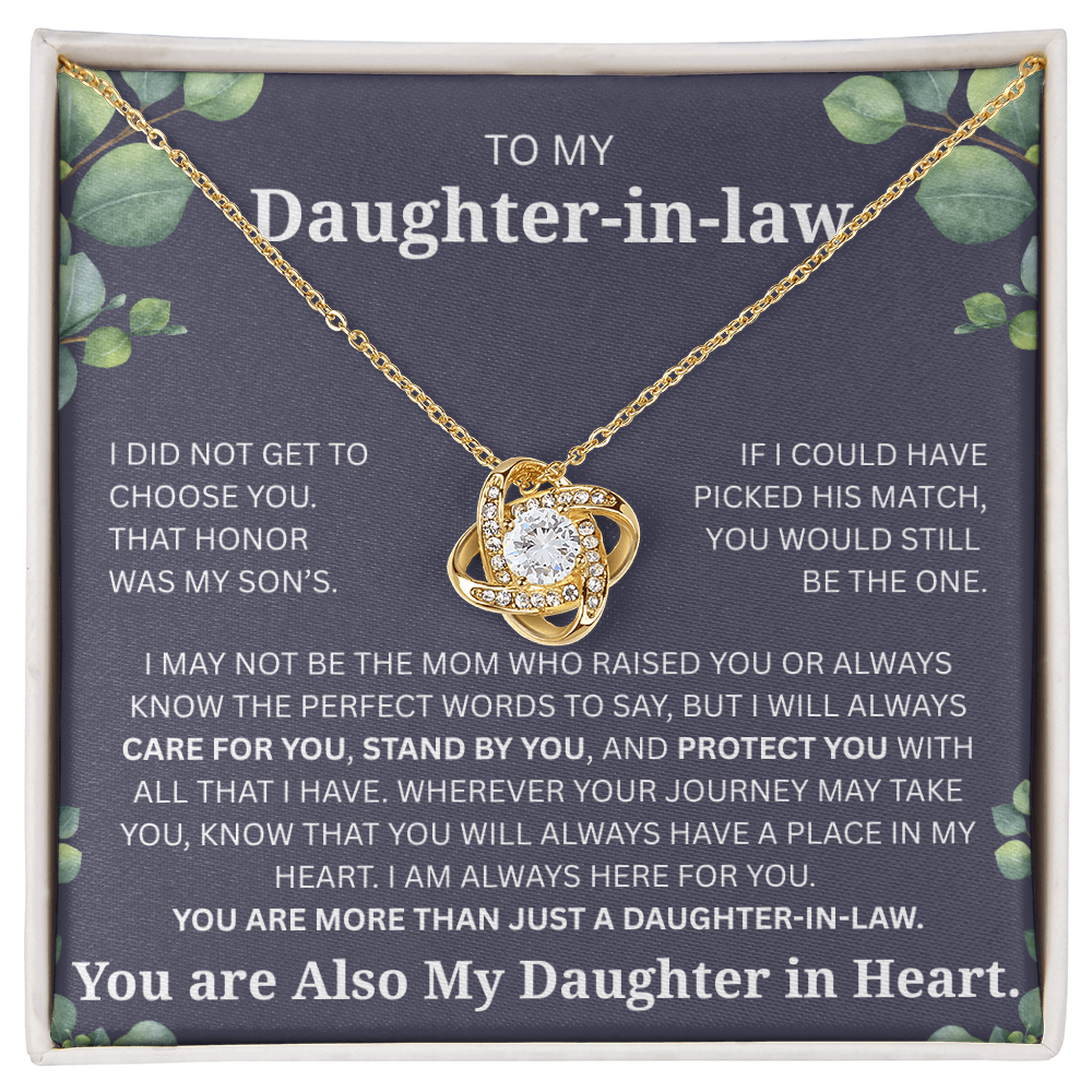To My Daughter-in-Law Necklace – Meaningful Gift from Mother-in-Law | Forever Love Knot Pendant
