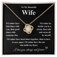 To My Beautiful Wife Love Knot Necklace - Valentine's Day
