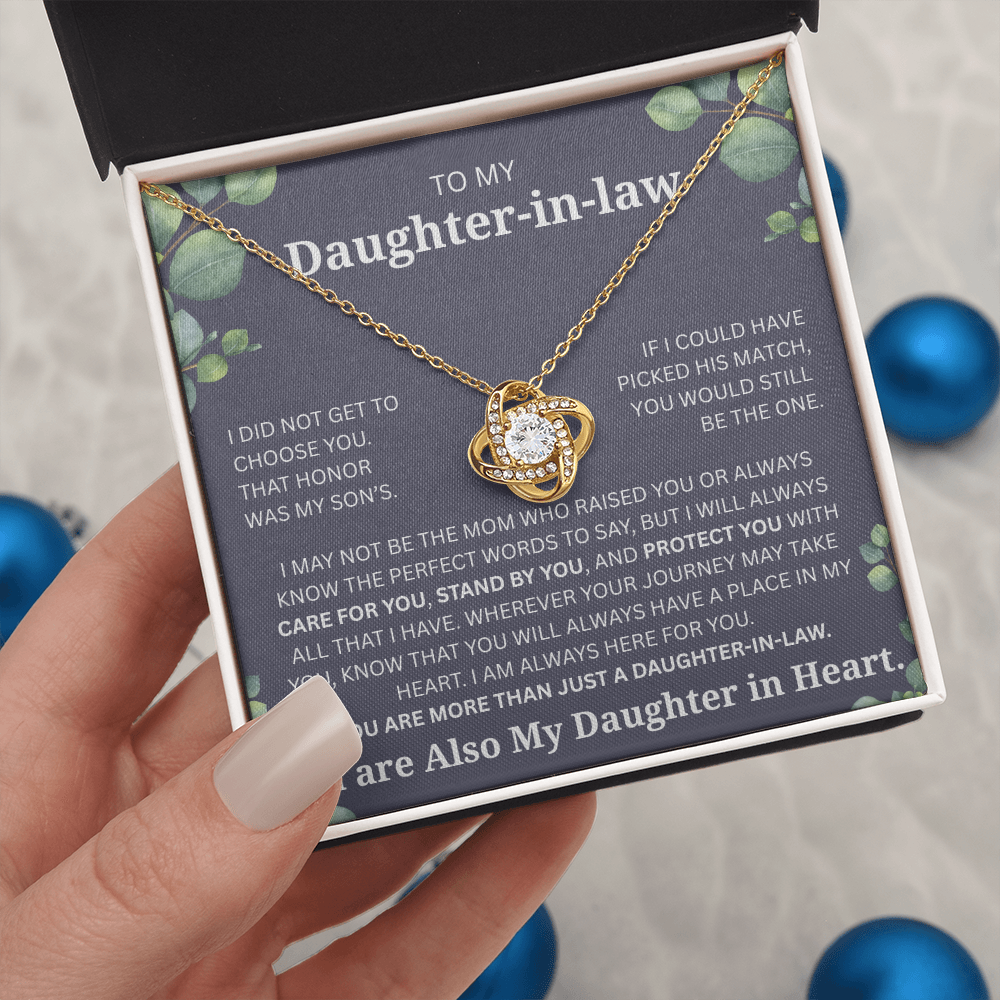 To My Daughter-in-Law Necklace – Meaningful Gift from Mother-in-Law | Forever Love Knot Pendant