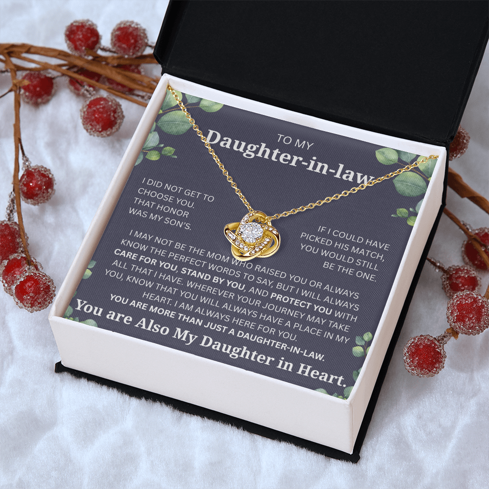 To My Daughter-in-Law Necklace – Meaningful Gift from Mother-in-Law | Forever Love Knot Pendant