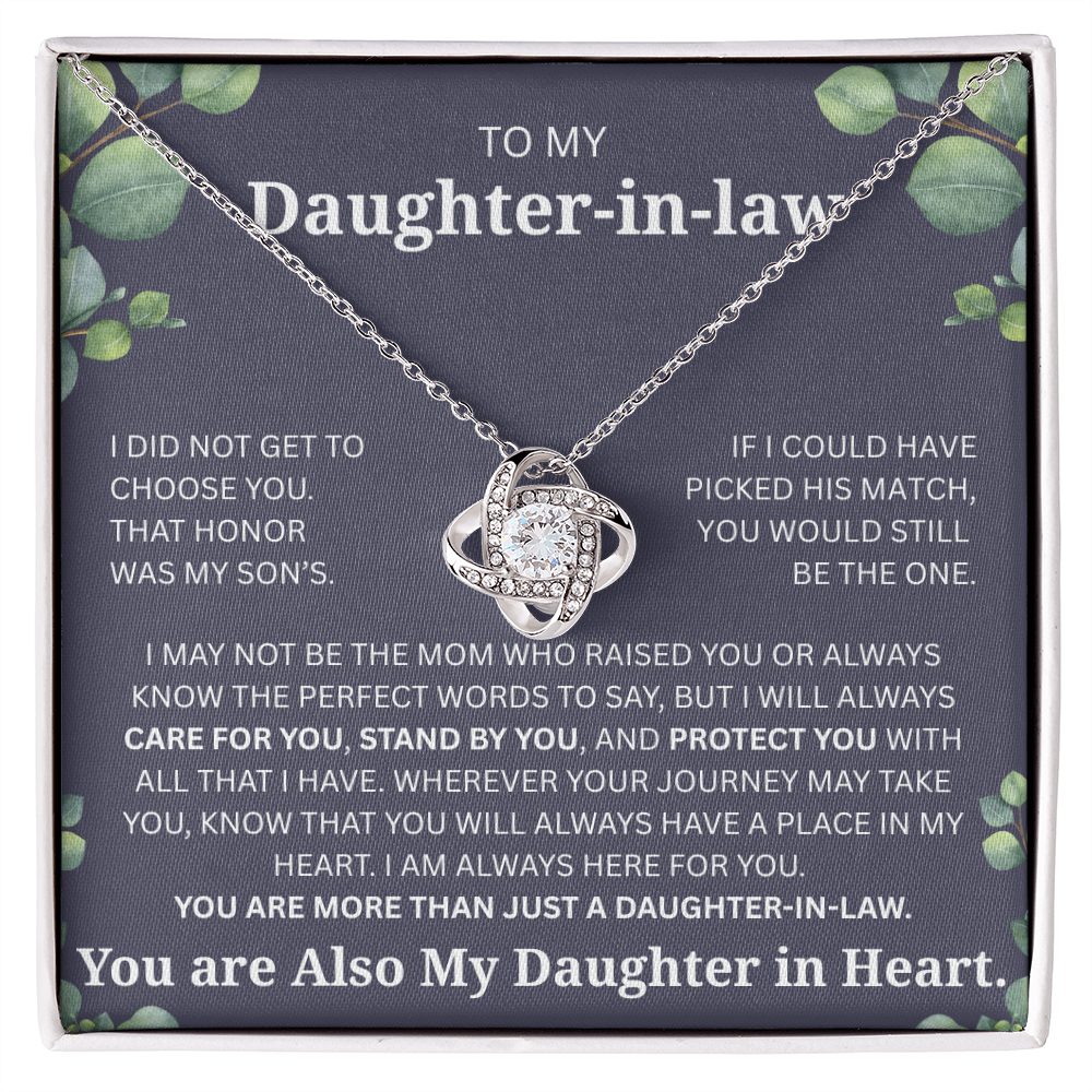 To My Daughter-in-Law Necklace – Meaningful Gift from Mother-in-Law | Forever Love Knot Pendant