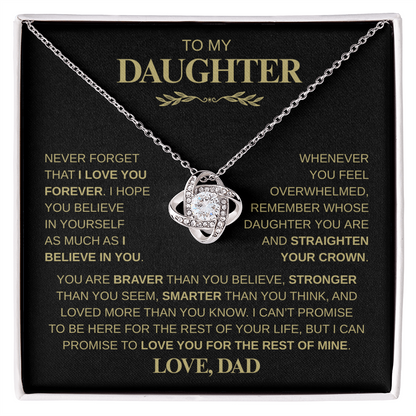 Beautiful Gift for Daughter From Dad "Never Forget That I Love You" Necklace
