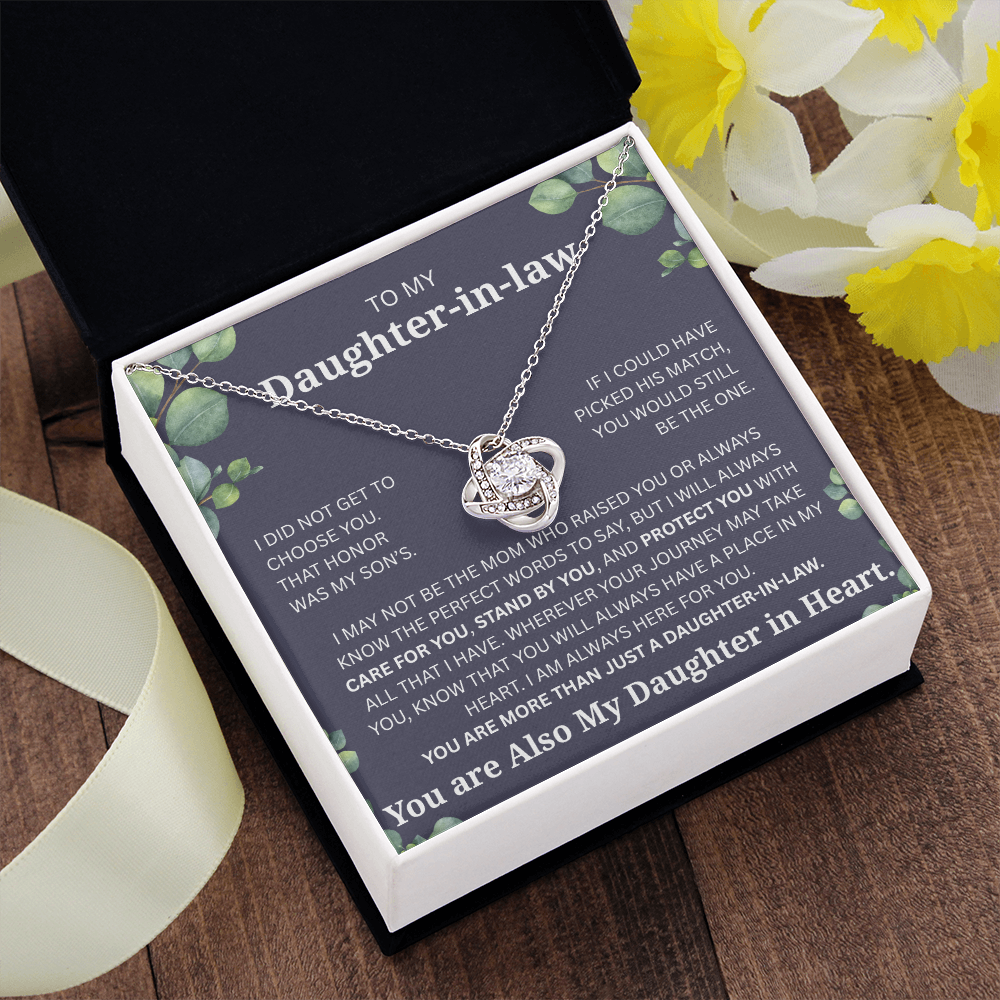To My Daughter-in-Law Necklace – Meaningful Gift from Mother-in-Law | Forever Love Knot Pendant