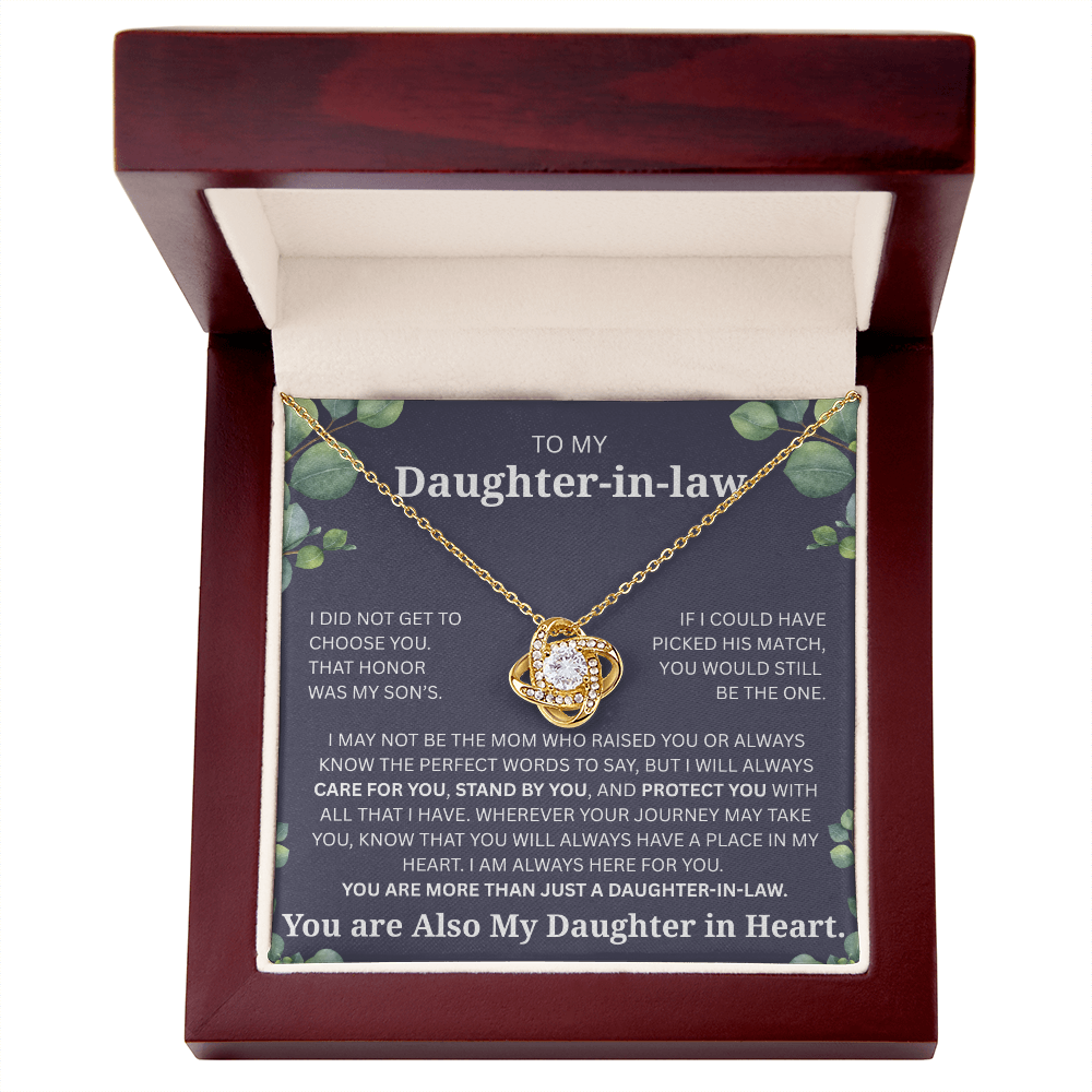 To My Daughter-in-Law Necklace – Meaningful Gift from Mother-in-Law | Forever Love Knot Pendant