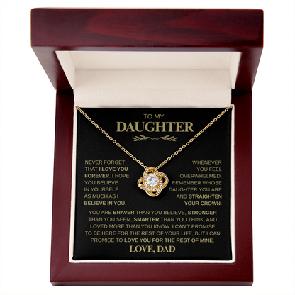 Beautiful Gift for Daughter From Dad "Never Forget That I Love You" Necklace