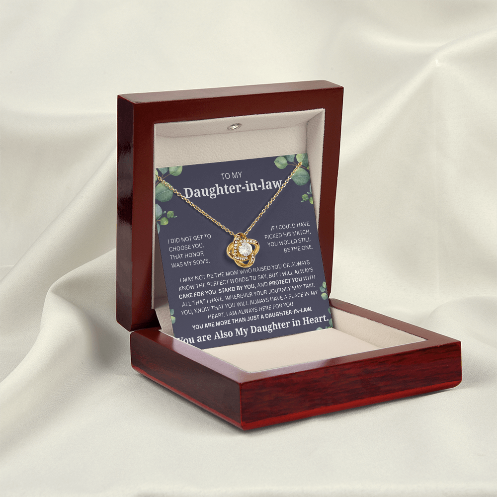 To My Daughter-in-Law Necklace – Meaningful Gift from Mother-in-Law | Forever Love Knot Pendant