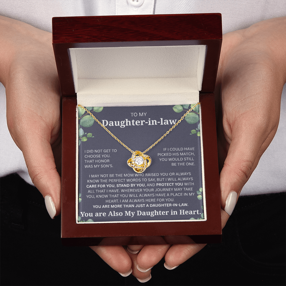 To My Daughter-in-Law Necklace – Meaningful Gift from Mother-in-Law | Forever Love Knot Pendant
