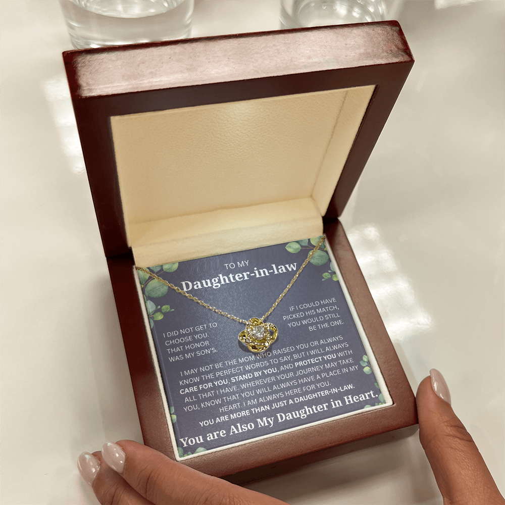 To My Daughter-in-Law Necklace – Meaningful Gift from Mother-in-Law | Forever Love Knot Pendant