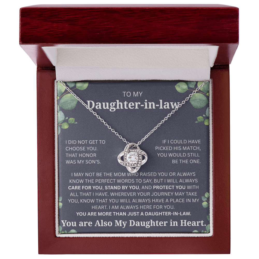 To My Daughter-in-Law Necklace – Meaningful Gift from Mother-in-Law | Forever Love Knot Pendant