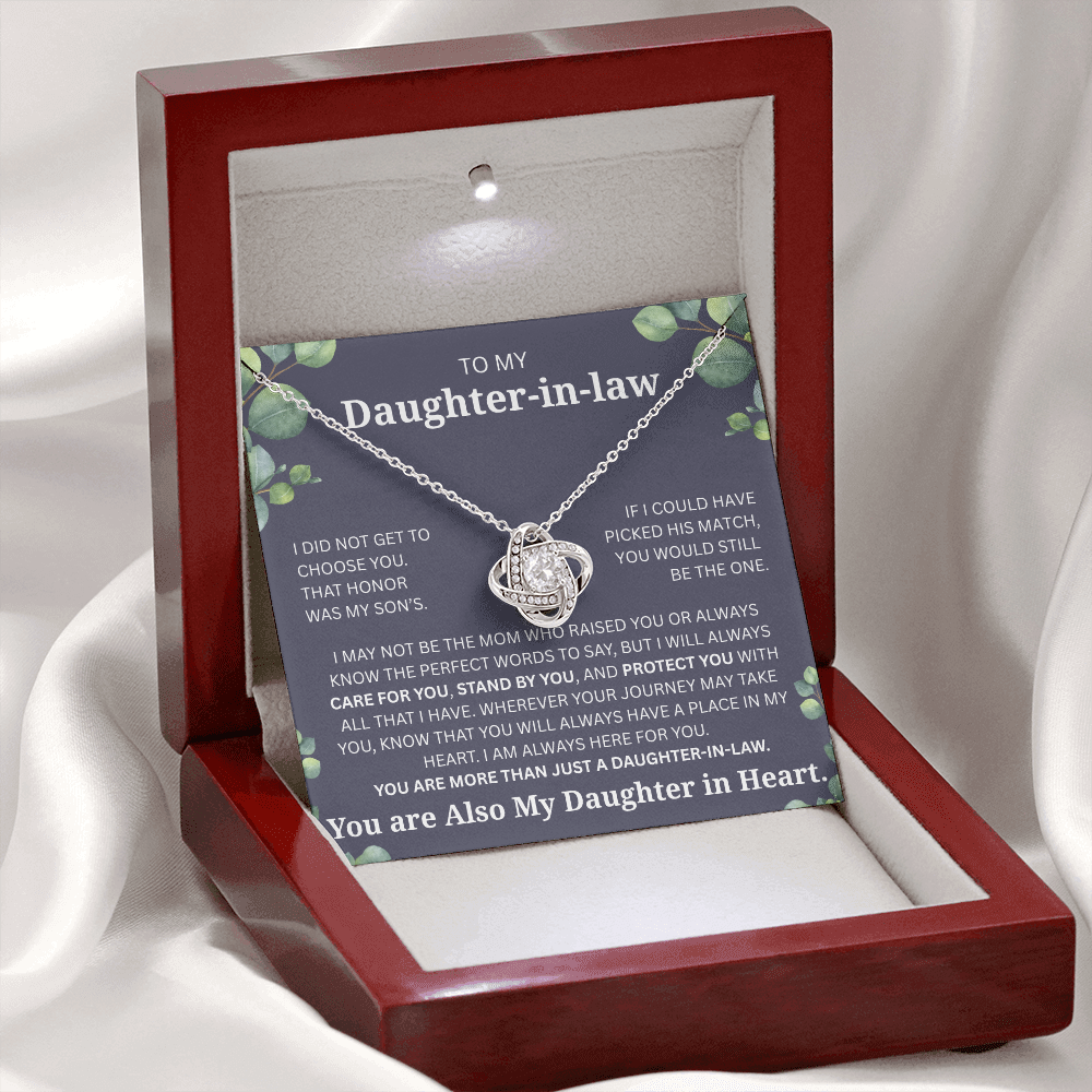 To My Daughter-in-Law Necklace – Meaningful Gift from Mother-in-Law | Forever Love Knot Pendant