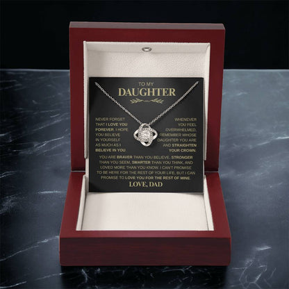 Beautiful Gift for Daughter From Dad "Never Forget That I Love You" Necklace